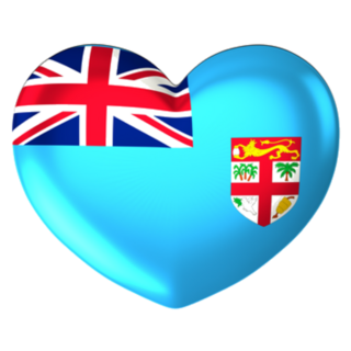 Heart Shaped Flag Illustration I Love  Fiji Sticker