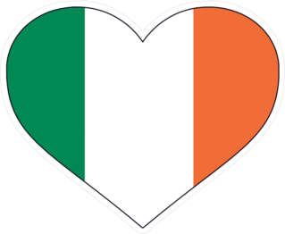 Heart Shaped Irish Country Flag Sticker