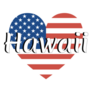 Heart Shaped National Flag Hawaii Sticker