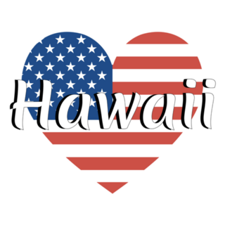 Heart Shaped National Flag Hawaii Sticker