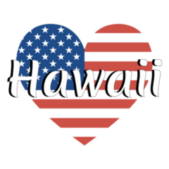 Heart Shaped National Flag Hawaii Sticker