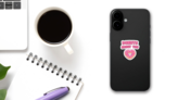 Heart Shaped Pink Donut Donuts About You Sticker on a Phone (New) example