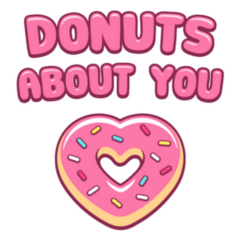 Heart Shaped Pink Donut Donuts About You Sticker