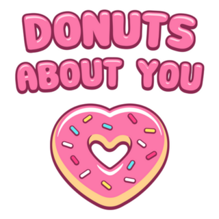 Heart Shaped Pink Donut Donuts About You Sticker