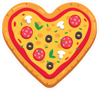Heart Shaped Pizza Sticker