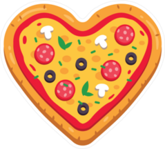 Heart Shaped Pizza Sticker