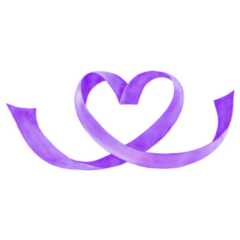 Heart Shaped Purple Alzheimers Ribbon Sticker