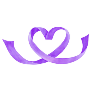 Heart Shaped Purple Alzheimers Ribbon Sticker