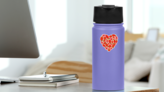 Heart Shaped Strawberry Sticker on a Water Bottle (New) example