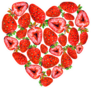Heart Shaped Strawberry Sticker