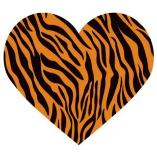 Heart Shaped Tiger Print Sticker