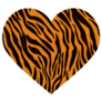 Heart Shaped Tiger Print Sticker