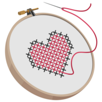 Heart Stitch Hoop Sticker