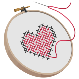 Heart Stitch Hoop Sticker