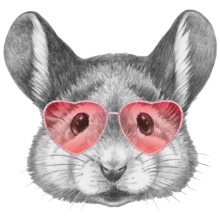 Heart Sunglasses Mouse Sticker