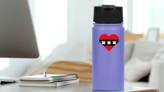 Heart Symbol With Amsterdam Netherlands Design Sticker on a Water Bottle (New) example