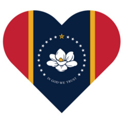 Heart Symbol With Mississippi Flag Sticker