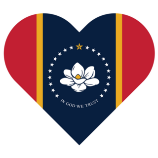 Heart Symbol With Mississippi Flag Sticker