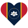 Heart Symbol With Mississippi Flag Sticker