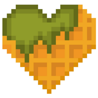 Heart Waffle Matcha Cream Sticker