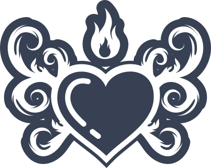 Heart With Flames Sticker