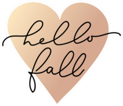 Heart with Hello Fall Minimalistic Lettering Sticker