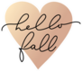 Heart with Hello Fall Minimalistic Lettering Sticker