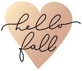 Heart with Hello Fall Minimalistic Lettering Sticker