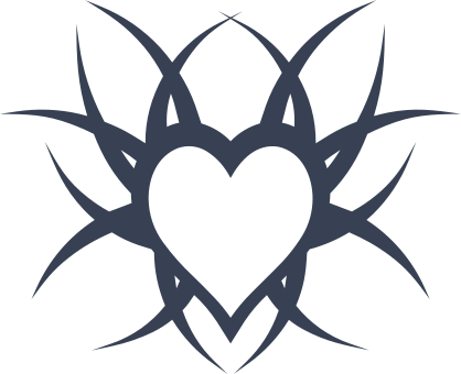 Heart With Long Thorns Sticker