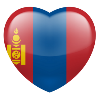 Heart With Mongolian Flag Sticker