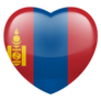 Heart With Mongolian Flag Sticker