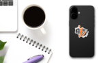 Heart With Player Silhouette Basketball Sport Saying Sticker on a Phone (New) example