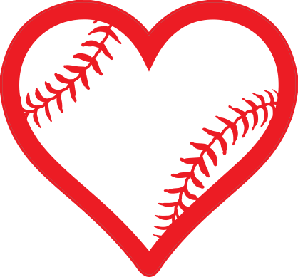 Heart With Seams Baseball Or Softball Sticker