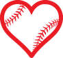 Heart With Seams Baseball Or Softball Sticker