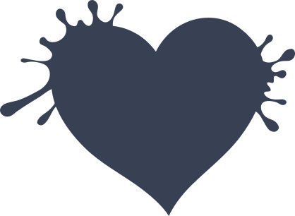 Heart With Splatters Sticker