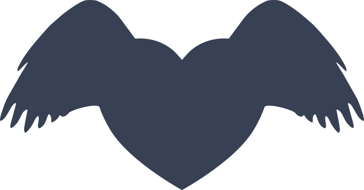 Heart With Wings Silhouette Sticker