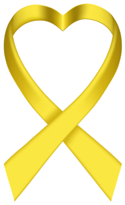 Heart Yellow Ribbon Die-Cut Sticker