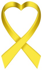 Heart Yellow Ribbon Die-Cut Sticker