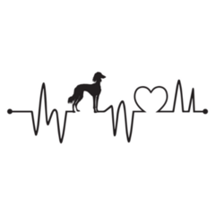 Heartbeat Line Saluki Sticker