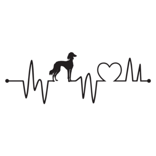 Heartbeat Line Saluki Sticker
