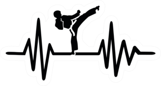 Heartbeat Pulse Line With A Karate Chop Sticker