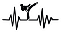 Heartbeat Pulse Line With A Karate Chop Sticker