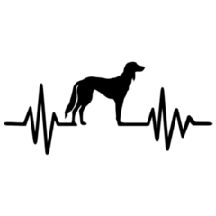 Heartbeat Saluki Sticker