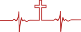 Heartbeat With Christian Cross Sticker