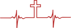 Heartbeat With Christian Cross Sticker