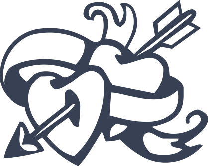 Hearts & Arrow With Any Words Sticker