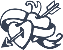 Hearts & Arrow With Any Words Sticker