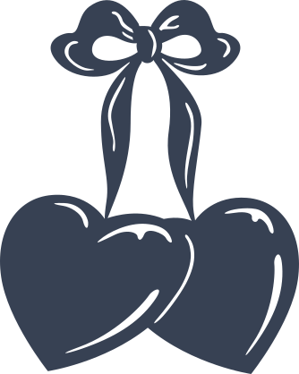 Hearts Dangling From A Bow Sticker