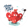 Hearts Family Selfie Share The Love Sticker
