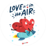 Hearts Flying On A Rocket Love Is In The Air Sticker
